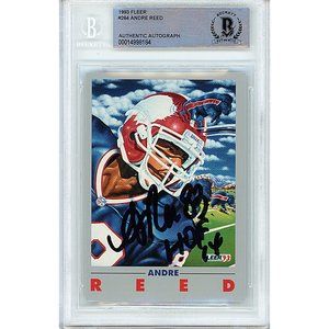 Andre Reed Signed 1993 Fleer Football Card Beckett Buffalo Bills BAS Autograph
